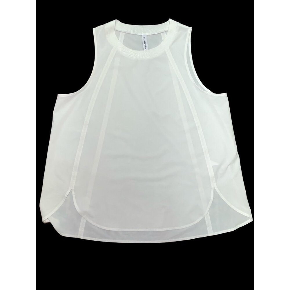 Athleta Travel Tank Sleeveless Crew Neck Loose Fit Top White XL